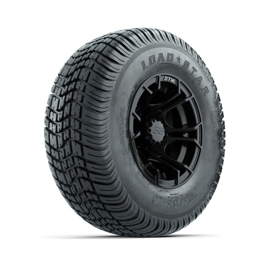 GTW Spyder Matte Black 10 in Wheels with 205/65-10 Kenda Load Star Street Tires ‚Äì Full Set