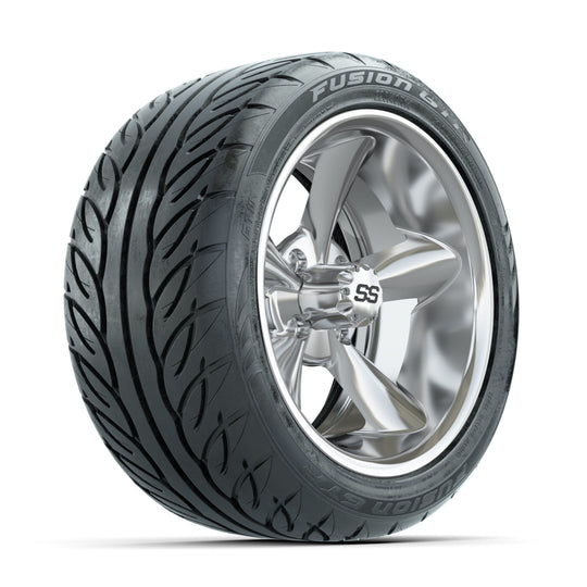 GTW Godfather Chrome 14 in Wheels with 225/40-R14 Fusion GTR Street Tires ‚Äì Full Set