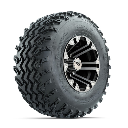 GTW Specter Machined/Black 10 in Wheels with 22x11.00-10 Rogue All Terrain Tires ‚Äì Full Set