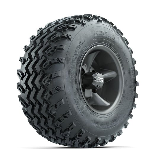 GTW Godfather Matte Grey 10 in Wheels with 22x11.00-10 Rogue All Terrain Tires ‚Äì Full Set