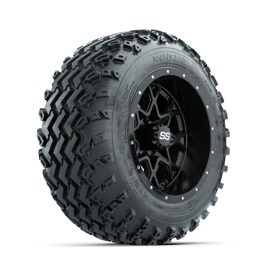 GTW Vortex Matte Black 12 in Wheels with 22x11.00-12 Rogue All Terrain Tires ‚Äì Full Set