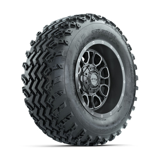 GTW Volt Gunmetal/Machined 12 in Wheels with 23x10.00-12 Rogue All Terrain Tires ‚Äì Full Set