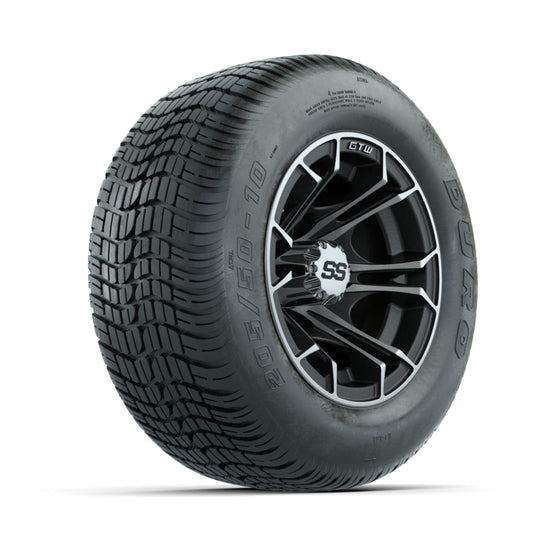 GTW Spyder Machined/Matte Grey 10 in Wheels with 205/50-10 Duro Low-profile Tires ‚Äì Full Set