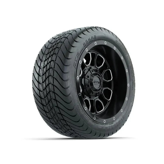 Set of (4) 12 in GTW¬Æ Volt Machined & Black Wheels with 215/35-12 Mamba Street Tires