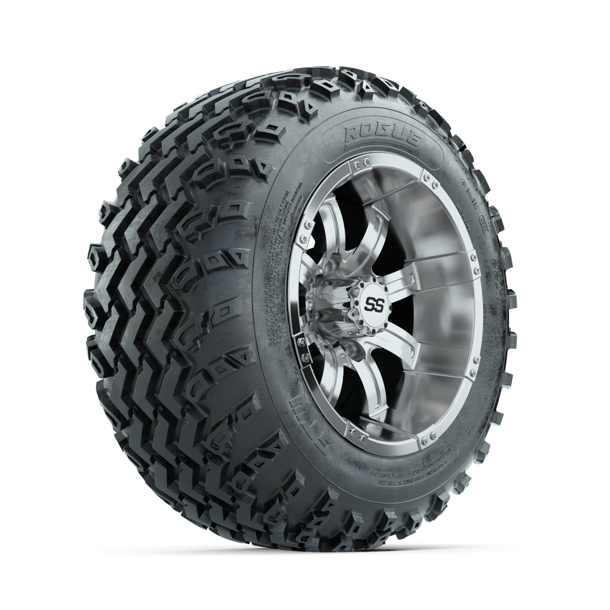 GTW Tempest Chrome 12 in Wheels with 22x11.00-12 Rogue All Terrain Tires ‚Äì Full Set