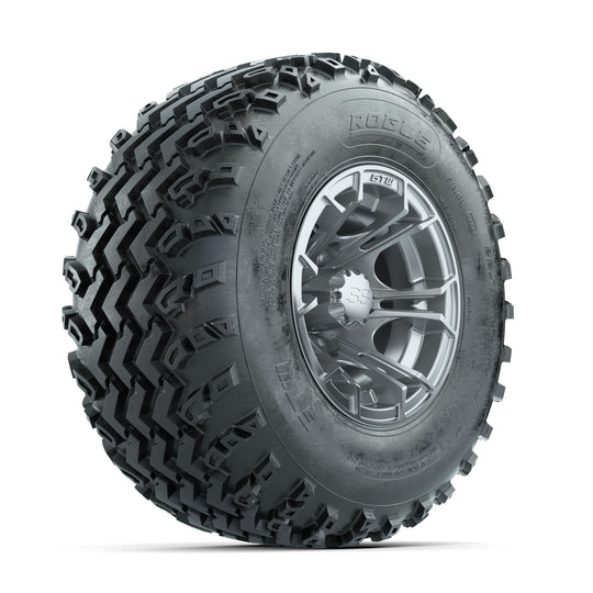 GTW Spyder Silver 10 in Wheels with 22x11.00-10 Rogue All Terrain Tires ‚Äì Full Set