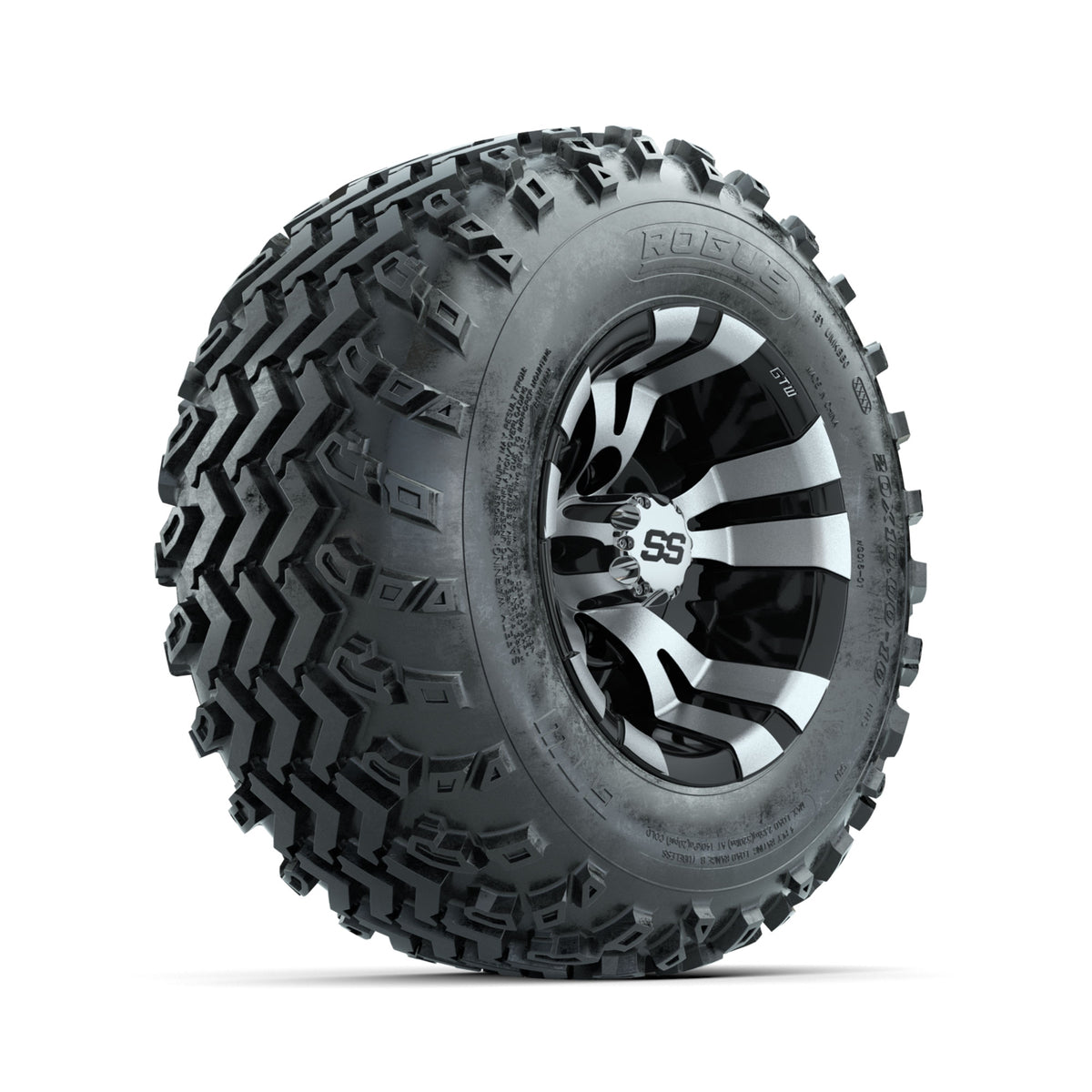 GTW Vampire Machined/Black 10 in Wheels with 20x10.00-10 Rogue All Terrain Tires ‚Äì Full Set