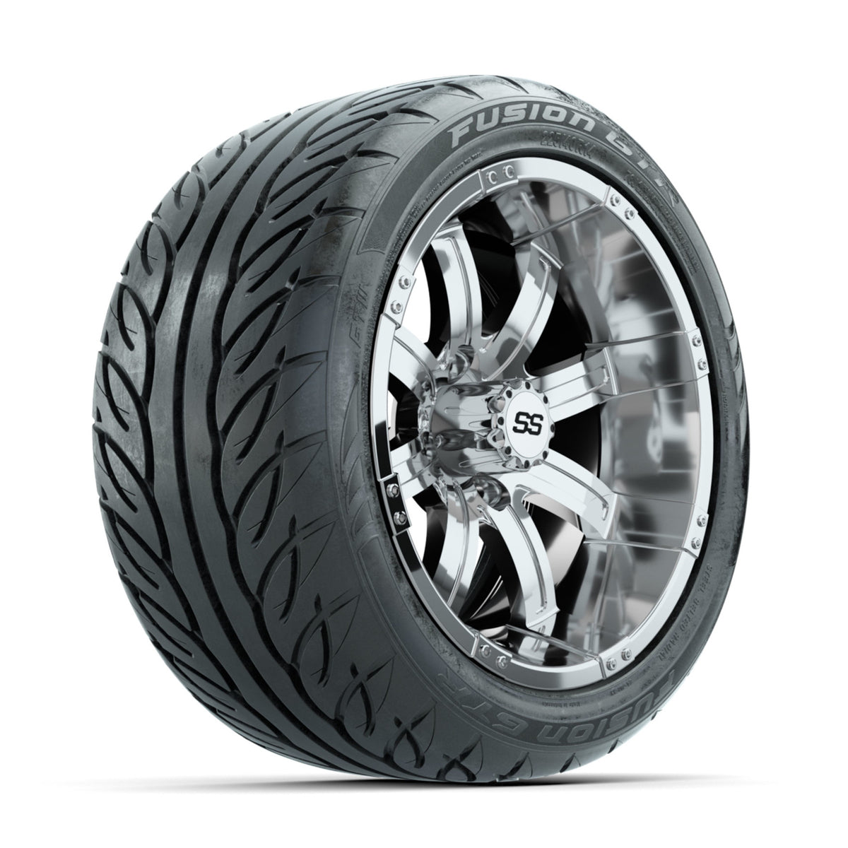GTW Tempest Chrome 14 in Wheels with 225/40-R14 Fusion GTR Street Tires ‚Äì Full Set