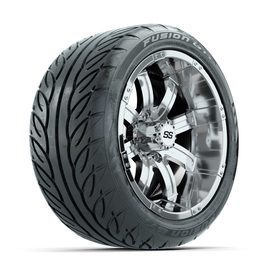 GTW Tempest Chrome 14 in Wheels with 225/40-R14 Fusion GTR Street Tires ‚Äì Full Set