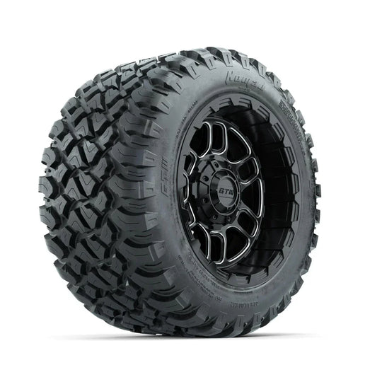 Set of (4) 12 in GTW¬Æ Titan Machined & Black Wheels with 22x11-R12 Nomad All-Terrain Tires