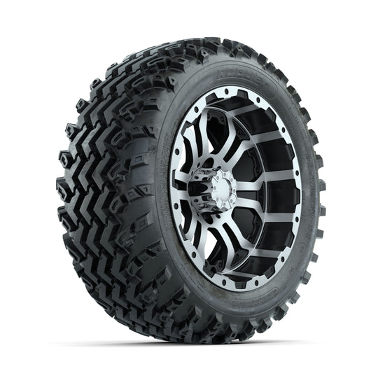 GTW Omega Machined/Black 14 in Wheels with 23x10.00-14 Rogue All Terrain Tires ‚Äì Full Set