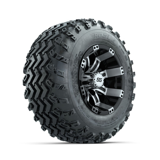 GTW Tempest Machined/Black 10 in Wheels with 20x10.00-10 Rogue All Terrain Tires ‚Äì Full Set