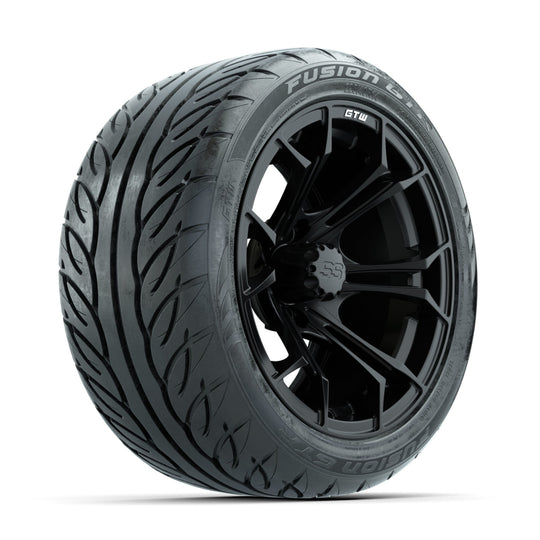 GTW Spyder Matte Black 14 in Wheels with 225/40-R14 Fusion GTR Street Tires ‚Äì Full Set