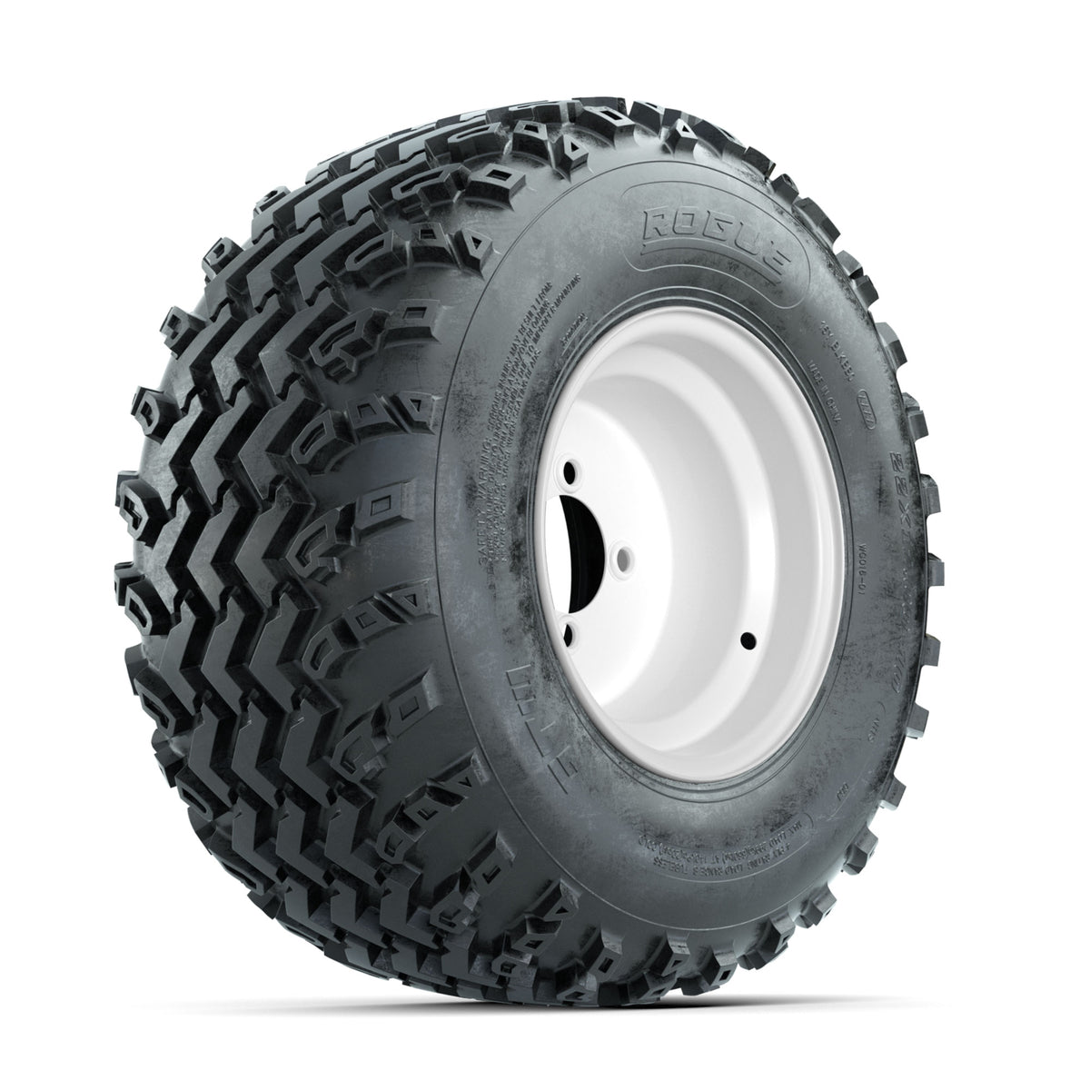 GTW Steel White 10 in Wheels with 22x11.00-10 Rogue All Terrain Tires ‚Äì Full Set