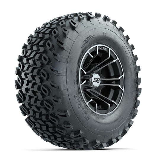 GTW Spyder Machined/Matte Grey 10 in Wheels with 22x11-10 Duro Desert All Terrain Tires ‚Äì Full Set