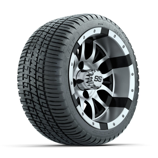 GTW Diesel Machined/Black 12 in Wheels with 205/30-12 Fusion Street Tires ‚Äì Full Set