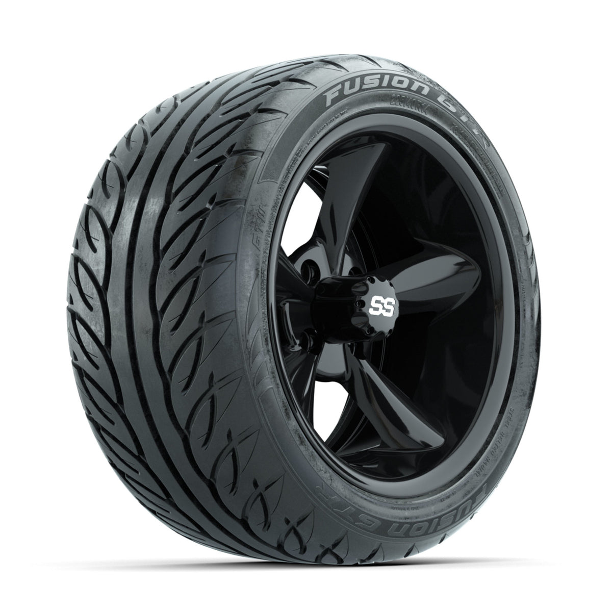 GTW Godfather Black 14 in Wheels with 225/40-R14 Fusion GTR Street Tires ‚Äì Full Set