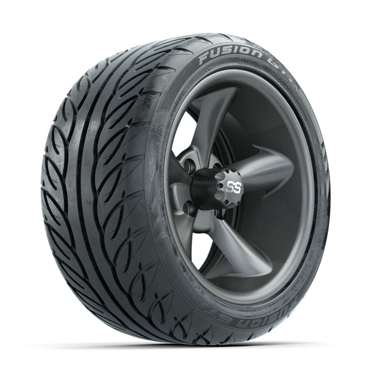 GTW Godfather Matte Grey 14 in Wheels with 225/40-R14 Fusion GTR Street Tires ‚Äì Full Set