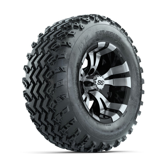 GTW Vampire Machined/Black 12 in Wheels with 23x10.00-12 Rogue All Terrain Tires ‚Äì Full Set
