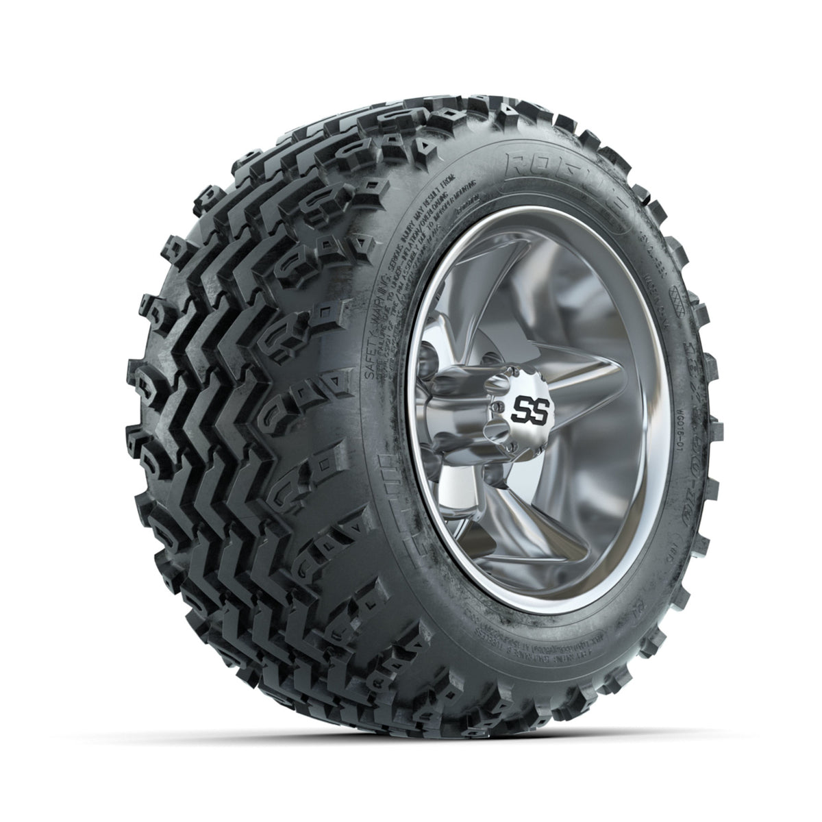 GTW Godfather Chrome 10 in Wheels with 18x9.50-10 Rogue All Terrain Tires ‚Äì Full Set