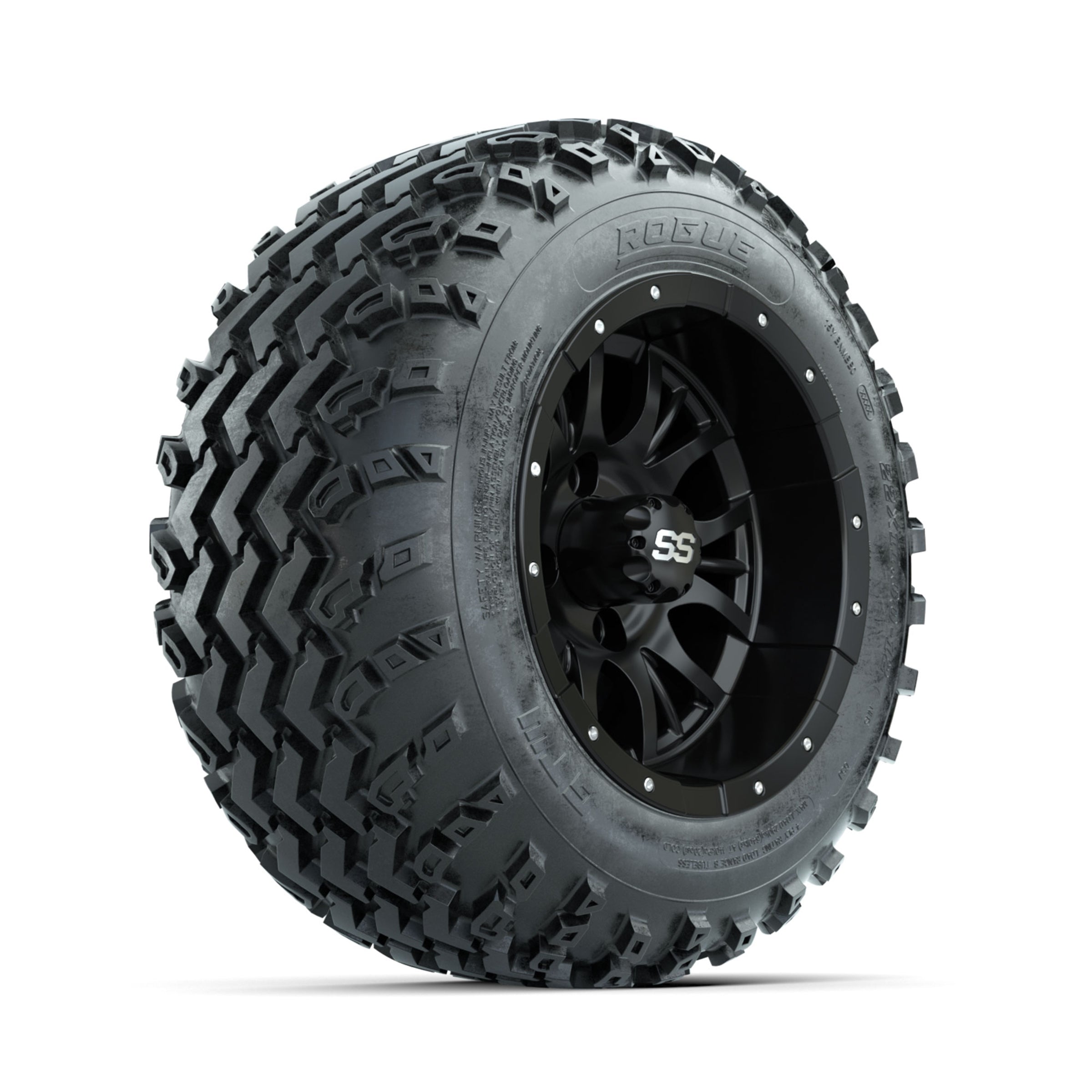 GTW Diesel Matte Black 12 in Wheels with 22x11.00-12 Rogue All Terrain Tires ‚Äì Full Set
