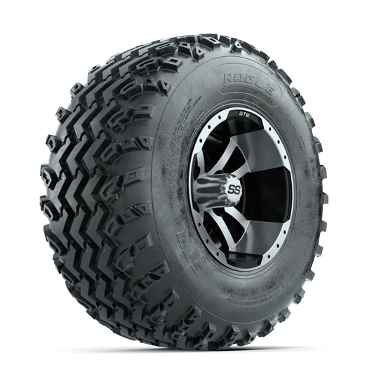 GTW Storm Trooper Machined/Black 10 in Wheels with 22x11.00-10 Rogue All Terrain Tires ‚Äì Full Set