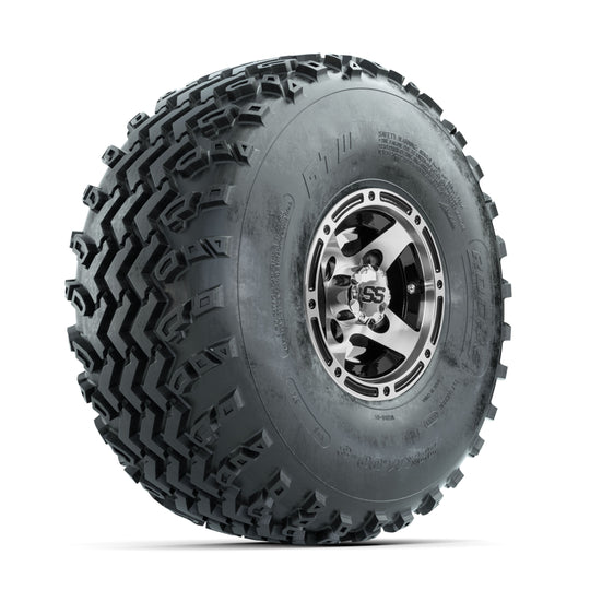 GTW Ranger Machined/Black 8 in Wheels with 22x11.00-8 Rogue All Terrain Tires ‚Äì Full Set