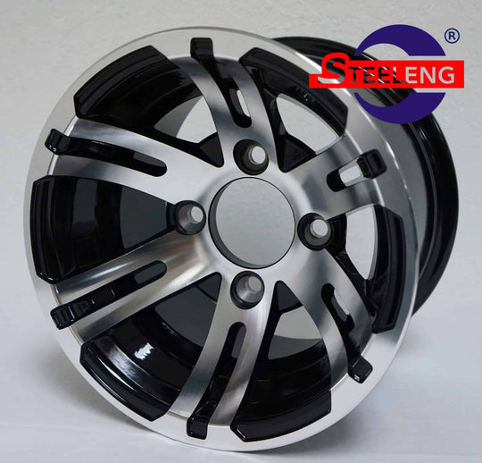 10″ Bulldog Machined/Black Wheel – Aluminum Alloy - WH1004