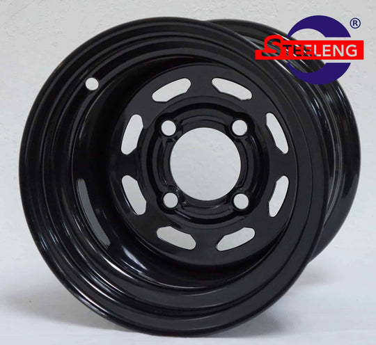 10″ Steel Wheel – Black – Slotted - SW1001