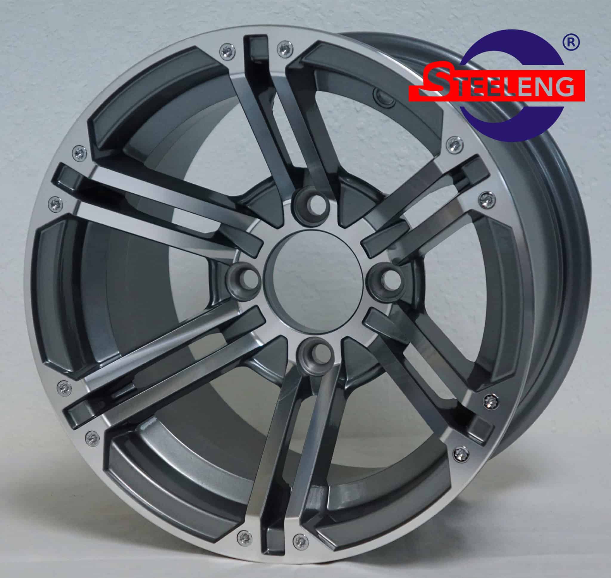 12″ Terminator Machined/Gunmetal Wheel – Aluminum Alloy - WH1238