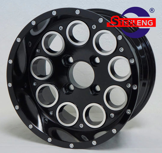 12" Black Pioneer Aluminum Wheels - WH1224