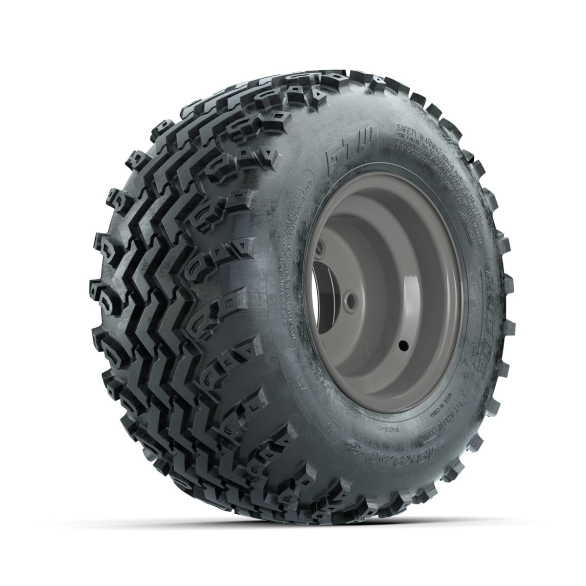 GTW Steel Club Car Grey Centered 8 in Wheels with 18x9.50-8 Rogue All Terrain Tires ‚Äì Full Set