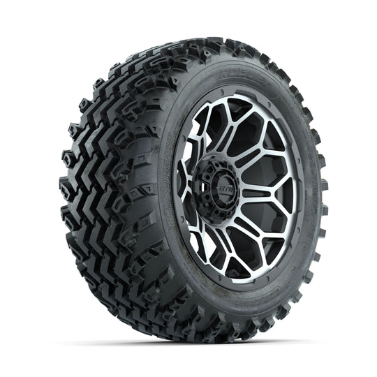 GTW Bravo Machined/Matte Grey 14 in Wheels with 23x10.00-14 Rogue All Terrain Tires ‚Äì Full Set
