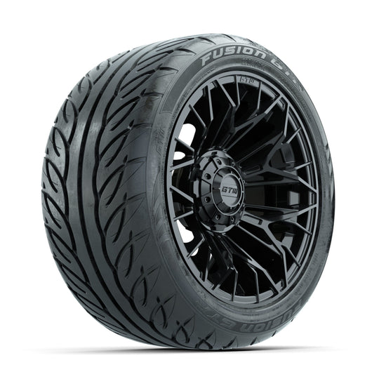 GTW Stellar Matte Black 14 in Wheels with 225/40-R14 Fusion GTR Street Tires ‚Äì Full Set
