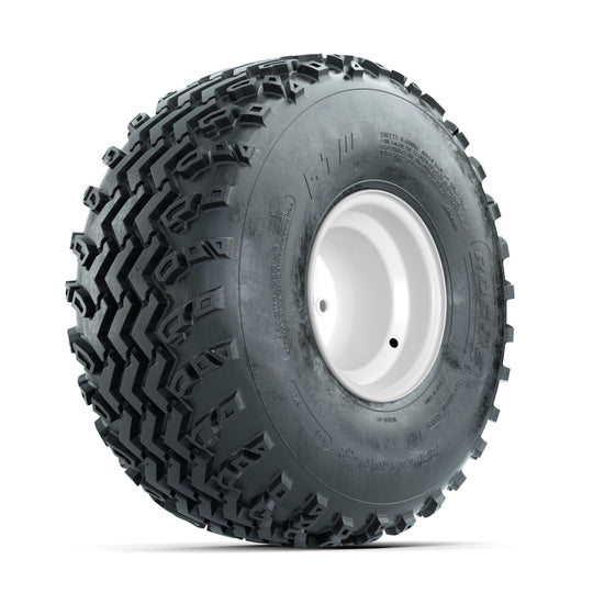 GTW Steel White 2:5 Offset 8 in Wheels with 22x11.00-8 Rogue All Terrain Tires ‚Äì Full Set