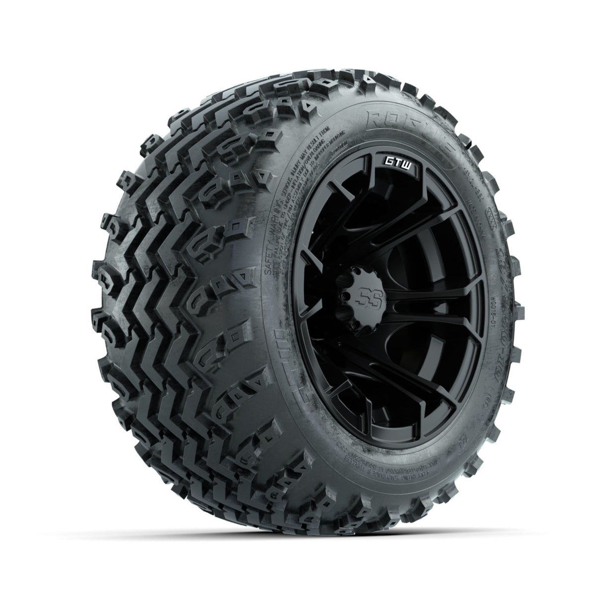 GTW Spyder Matte Black 10 in Wheels with 18x9.50-10 Rogue All Terrain Tires ‚Äì Full Set