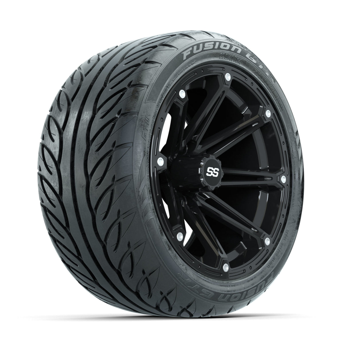 GTW Element Black 14 in Wheels with 225/40-R14 Fusion GTR Street Tires ‚Äì Full Set