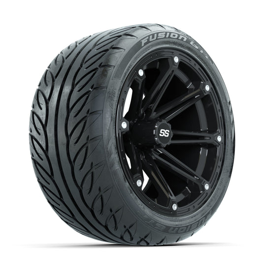 GTW Element Black 14 in Wheels with 225/40-R14 Fusion GTR Street Tires ‚Äì Full Set