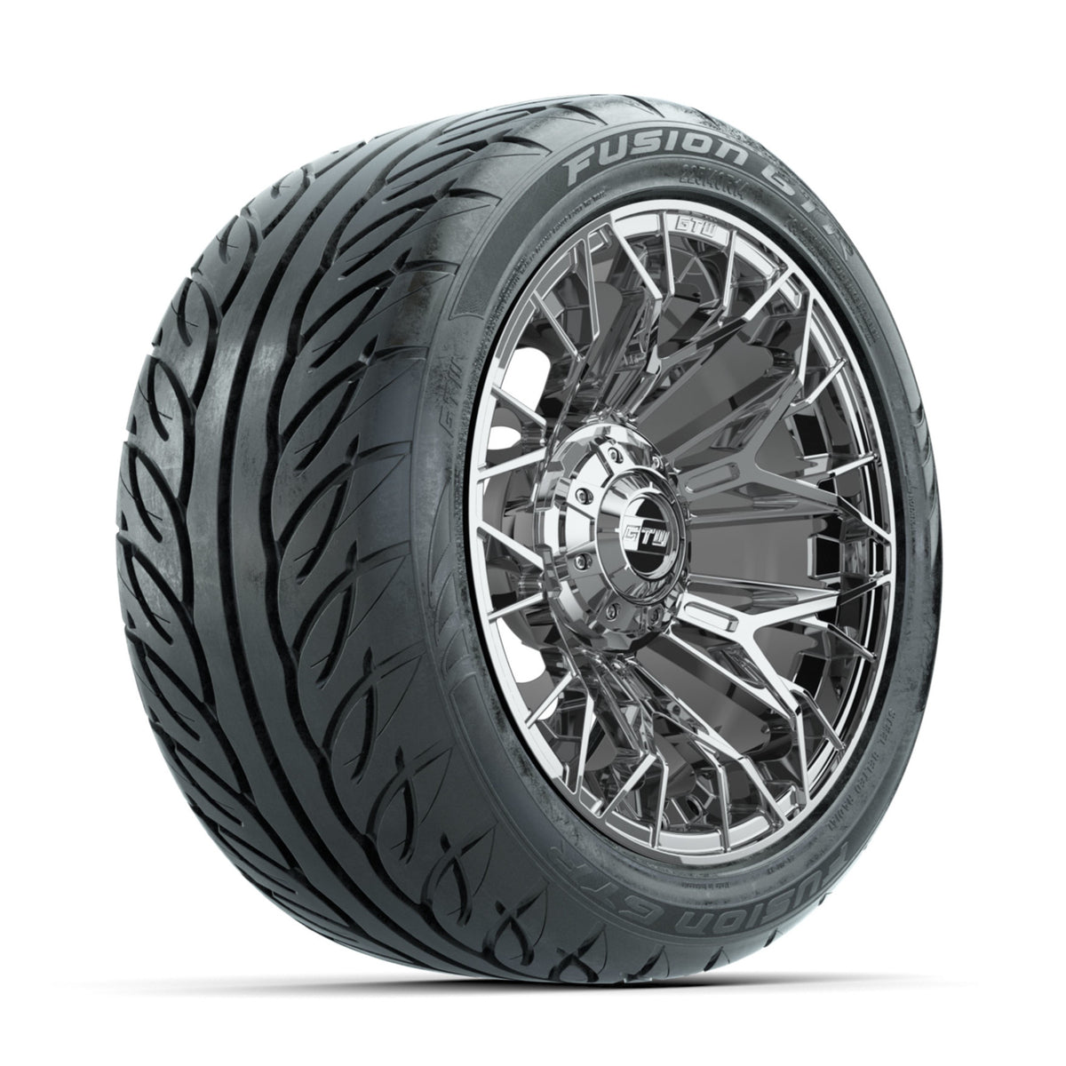 GTW Stellar Chrome 14 in Wheels with 225/40-R14 Fusion GTR Street Tires ‚Äì Full Set
