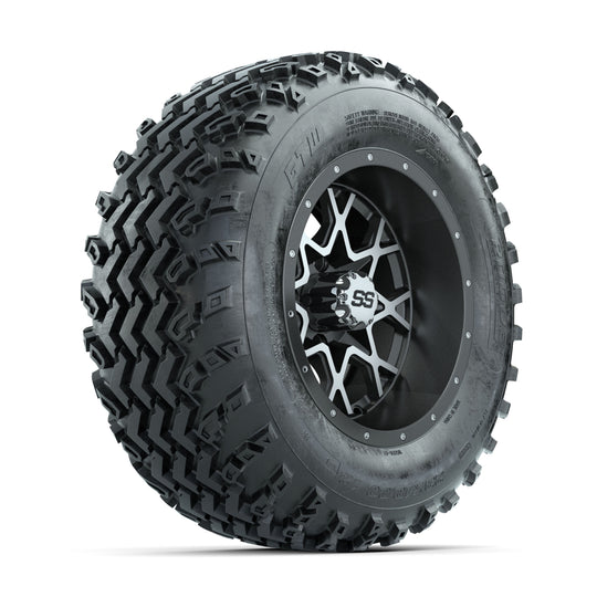 GTW Vortex Machined/Matte Grey 12 in Wheels with 23x10.00-12 Rogue All Terrain Tires ‚Äì Full Set