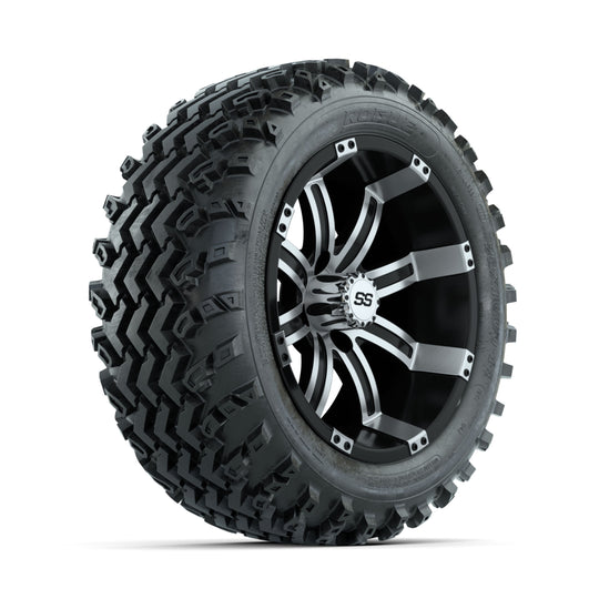 GTW Tempest Machined/Black 14 in Wheels with 23x10.00-14 Rogue All Terrain Tires ‚Äì Full Set