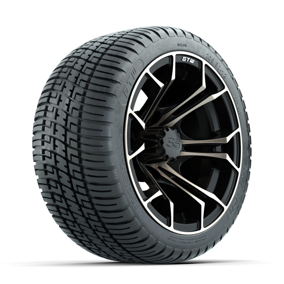 GTW Spyder Bronze/Matte Black 12 in Wheels with 205/30-12 Fusion Street Tires ‚Äì Full Set