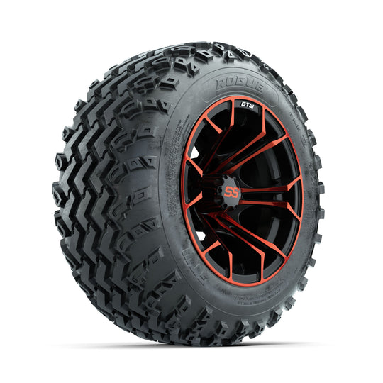 GTW Spyder Red/Black 12 in Wheels with 22x11.00-12 Rogue All Terrain Tires ‚Äì Full Set