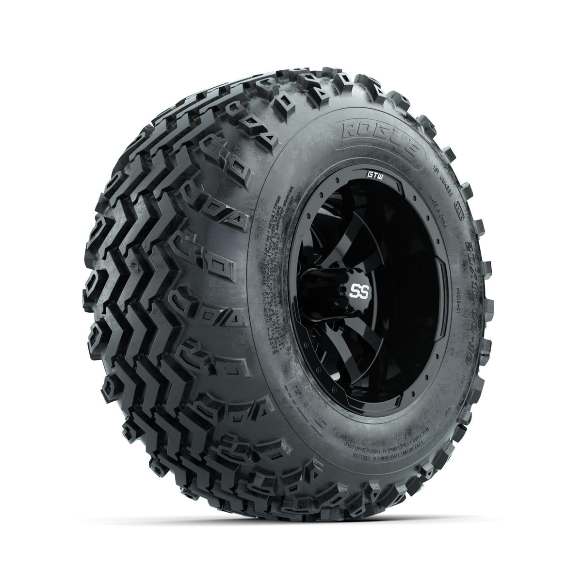 GTW Storm Trooper Black 10 in Wheels with 20x10.00-10 Rogue All Terrain Tires ‚Äì Full Set