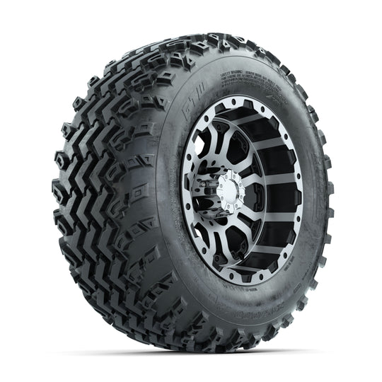 GTW Omega Machined/Black 12 in Wheels with 23x10.00-12 Rogue All Terrain Tires ‚Äì Full Set