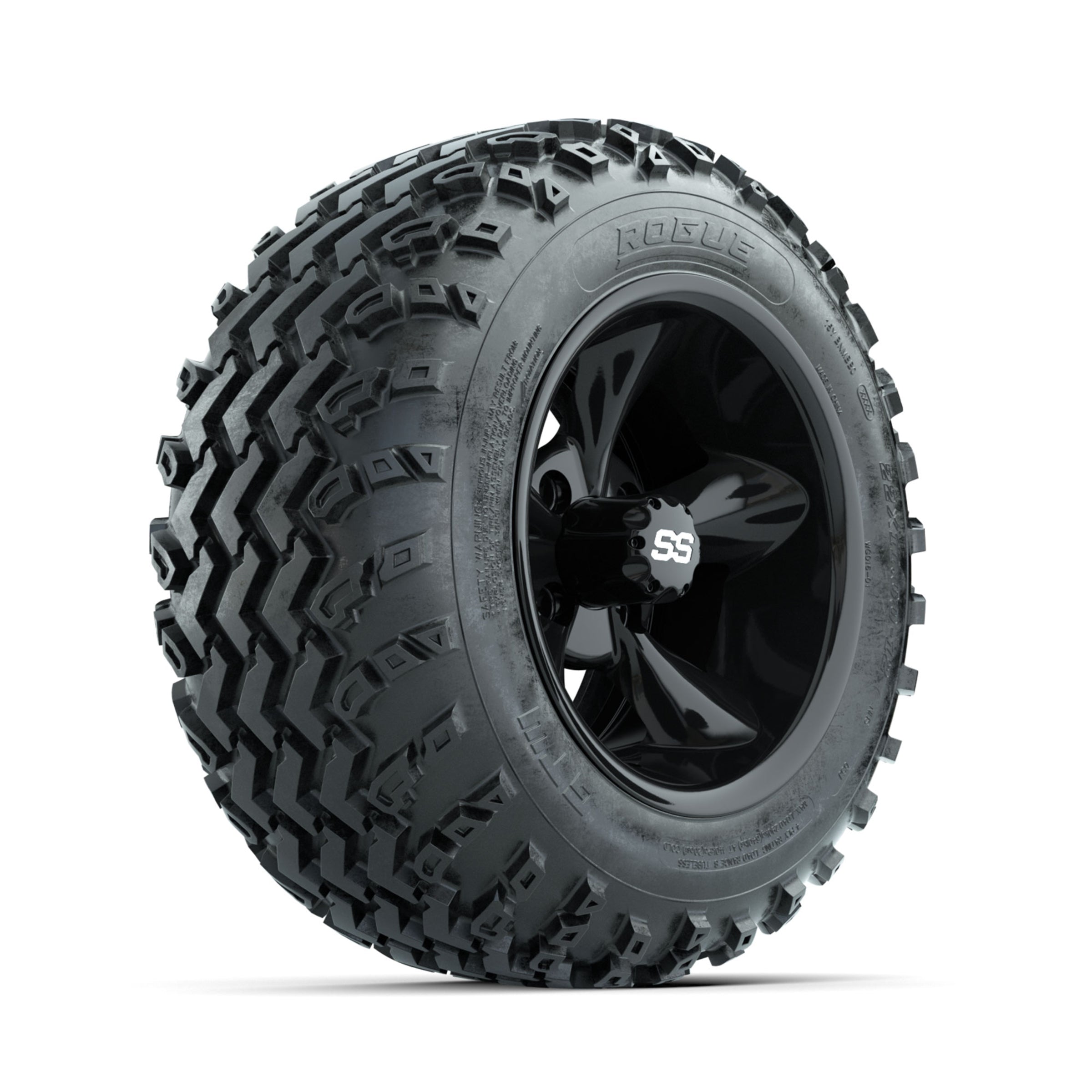 GTW Godfather Black 12 in Wheels with 22x11.00-12 Rogue All Terrain Tires ‚Äì Full Set