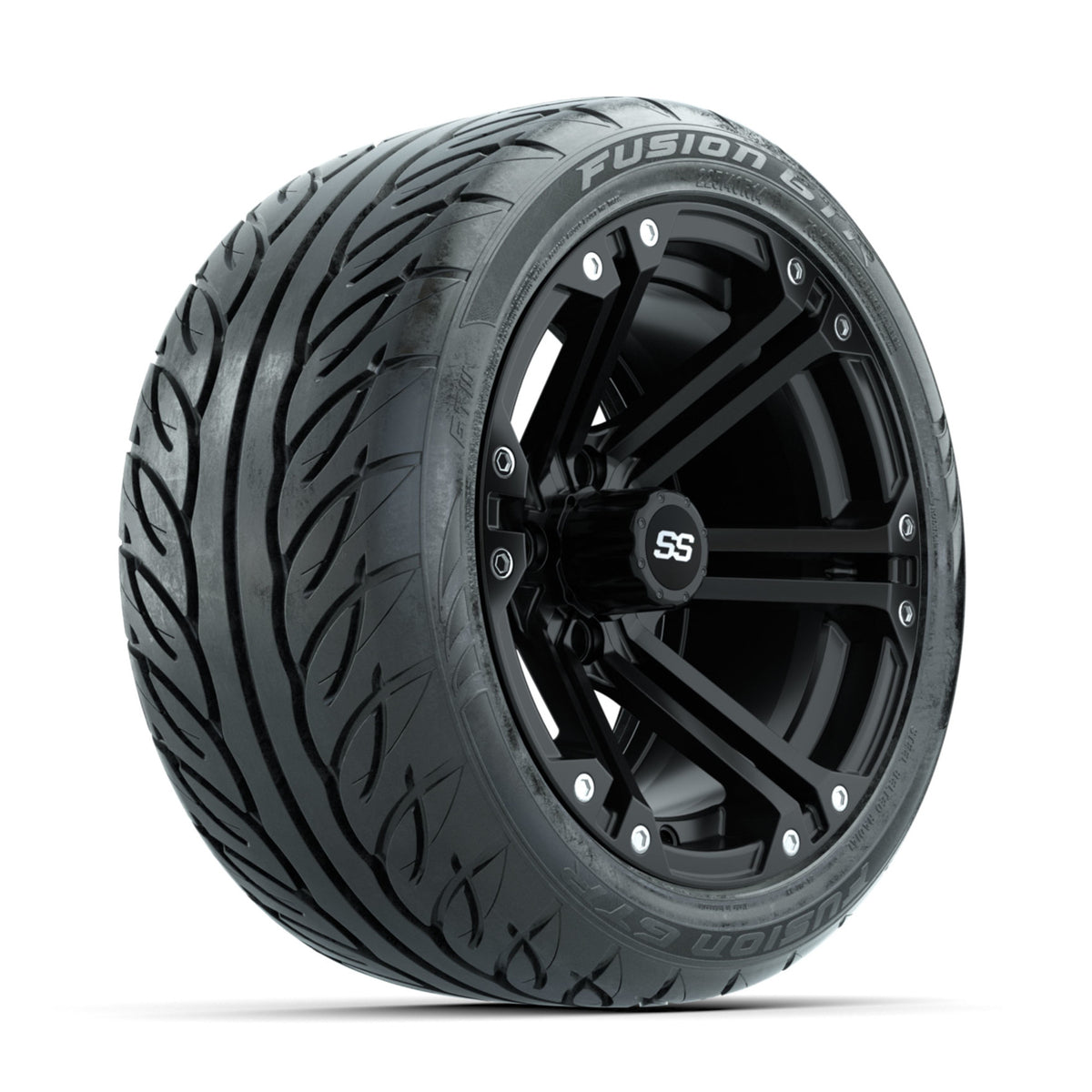 GTW Specter Matte Black 14 in Wheels with 225/40-R14 Fusion GTR Street Tires ‚Äì Full Set