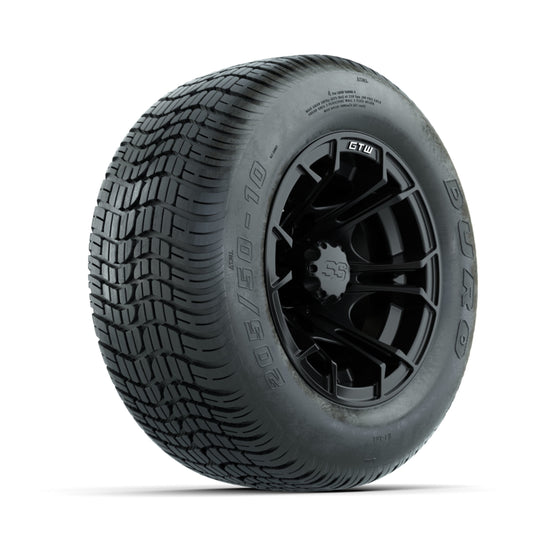 GTW Spyder Matte Black 10 in Wheels with 205/50-10 Duro Low-profile Tires ‚Äì Full Set