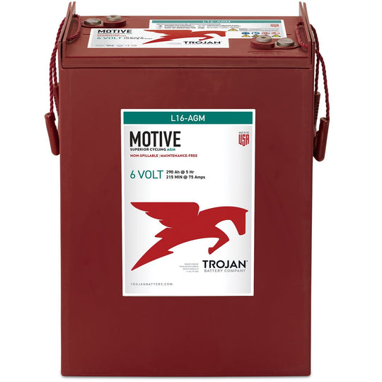 Trojan Motive L16-AGM 6V 370Ah Deep Cycle Sealed AGM Battery Made in USA