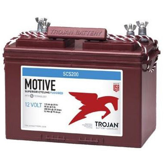 Trojan Motive SCS200 115Ah 12VDC Group 27 Marine/RV Deep-Cycle Flooded Battery